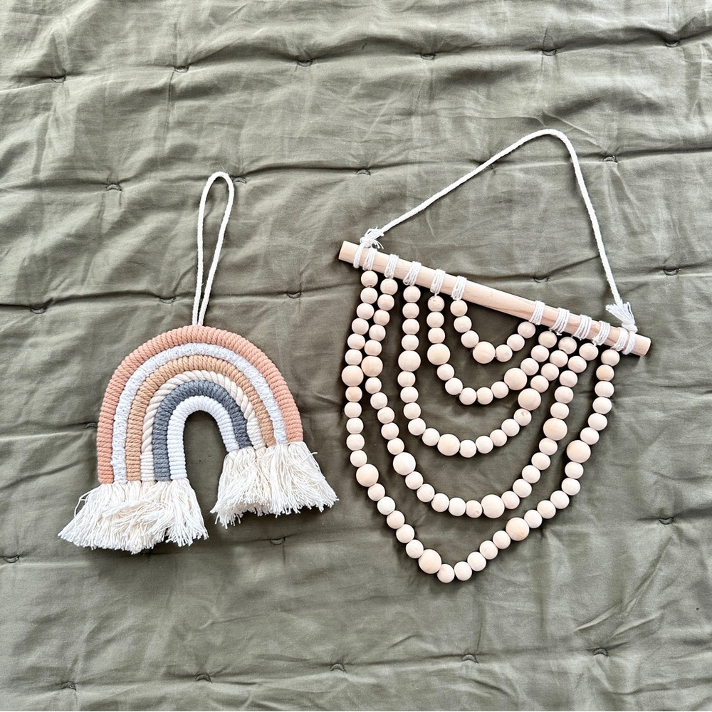 Beaded & Rainbow Wall Hanging Decor Pieces